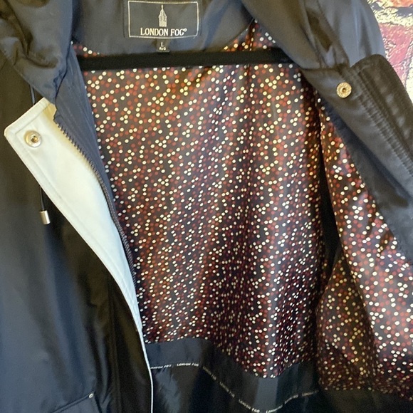 London Fog Emilia Navy & Grey Zip Up Hooded Jacket Size L - Picture 9 of 14